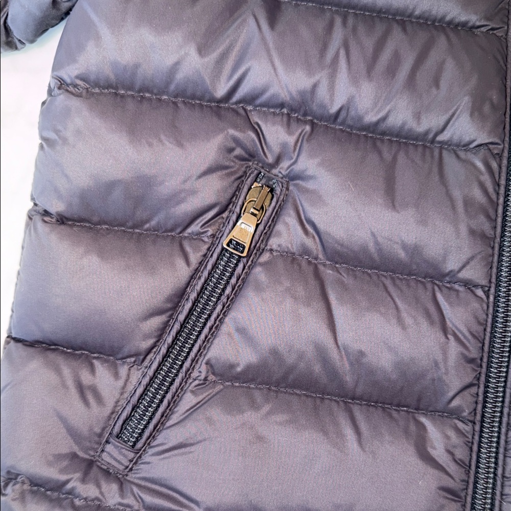Moncler Dark Blue Hooded Puffer Jacket 2Y - Picture 8 of 12